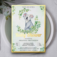 Eucalyptus Rustique Ourson Koala Mignon Baptême Or