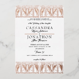 Invitation En Aluminium Événement de mariage en or rose