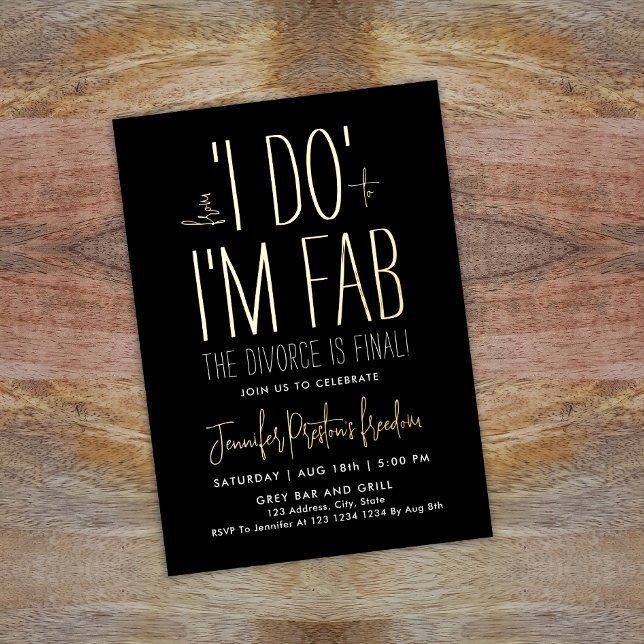 Invitation En Aluminium Fabuleux Soirée Divorce Noir Et Blanc (Créateur téléchargé)