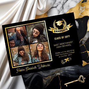 Invitation En Aluminium Faire Annonce de Remise de Diplôme avec Quatre Pho