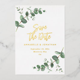 Invitation En Aluminium faire échec Eucalyptus moderne mariage enregistrer