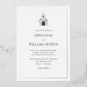 Invitation En Aluminium Faire-Invitation de mariage classique avec foil da