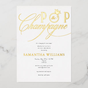 Invitation En Aluminium Faire sauter le champagne Simple Script Enterremen