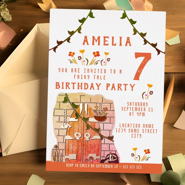 Invitation En Aluminium Fairy Tale Door Girl Anniversaire Party Gold (Créateur téléchargé)