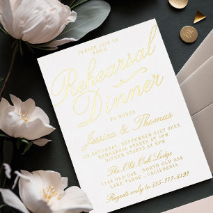 Invitation En Aluminium Fancy Typographie Mariage Dîner de répétition Real