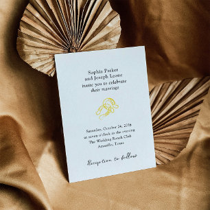 Invitation En Aluminium Fer à cheval minimal Mariage noir et blanc Or