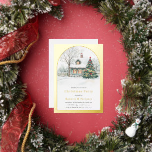 Invitation En Aluminium Festif Gold Foil Arch fête de Noël