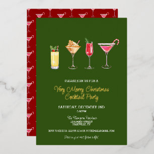 Invitation En Aluminium Festive Fête Cocktail Fête Noël