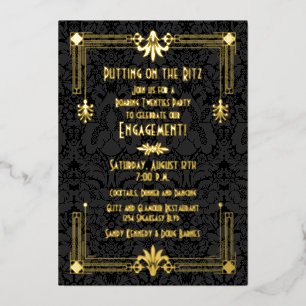 Invitation En Aluminium Fête Art déco des années 20