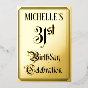Invitation En Aluminium Fête d'anniversaire 31 ans — Écriture élégante + N