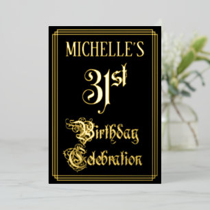 Invitation En Aluminium Fête d'anniversaire 31 ans — Écriture fantaisie et
