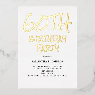Invitation En Aluminium Fête d'anniversaire 60 ans