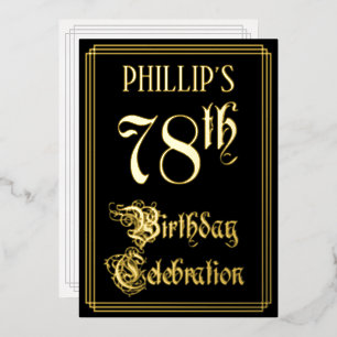 Invitation En Aluminium Fête d'anniversaire 78 ans — Écriture fantaisie et