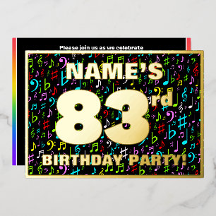 Invitation En Aluminium Fête d'anniversaire 83 ans — Symboles musicaux amu