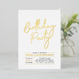 Invitation En Aluminium Fête d'anniversaire adulte de style Moderne Brossé
