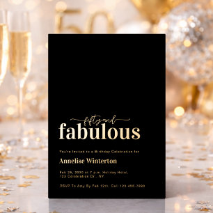 Invitation En Aluminium Fête d'anniversaire de 50 ans Fifty and Fabulous a