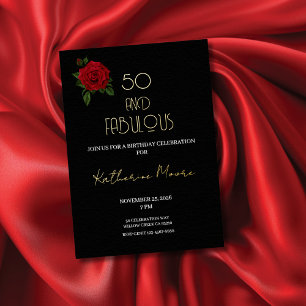 Invitation En Aluminium Fête d'anniversaire de 50 ans Fifty and Fabulous e