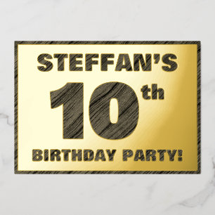 Invitation En Aluminium Fête d'anniversaire des 10 ans — Texte gras à grai