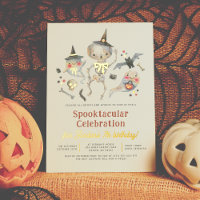 Fête d'anniversaire du Fantôme d'Halloween brillan