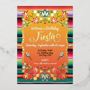 Invitation En Aluminium Fête d'anniversaire mexicaine Fiesta