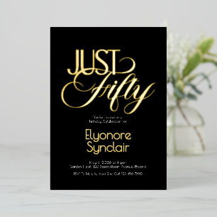 Invitation En Aluminium Fête d'anniversaire minimale Just Fifty 50 ans