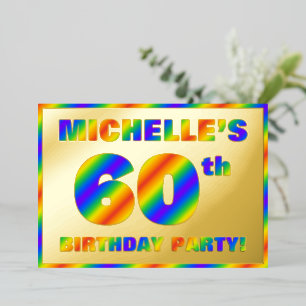 Invitation En Aluminium Fête d'anniversaire pour les 60 ans — Amusant, "60