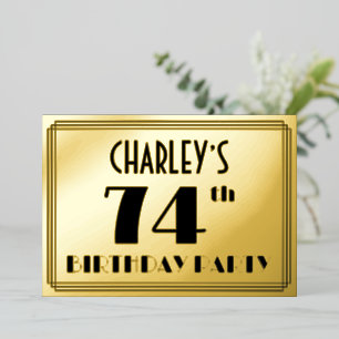 Invitation En Aluminium Fête d'anniversaire pour les 74 ans — Décoration A