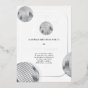 Invitation En Aluminium Fête d'anniversaire surprise disco 60 ans