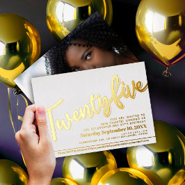 Invitation En Aluminium Fête d'anniversaire vingt-cinq 25 ans écriture bla