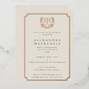 Invitation En Aluminium Fête de fin d'études en droit de l'élégante huître