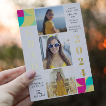 Fête de graduation photo géométrique moderne