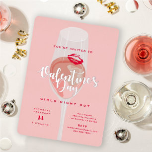 Invitation En Aluminium Fête de la Saint-Valentin Fête Aquarelle Rosé Rose