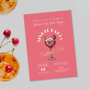 Invitation En Aluminium Fête de la Saint-Valentin pour Célibataires Pink C