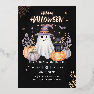 Invitation En Aluminium Fête de l'Halloween magique