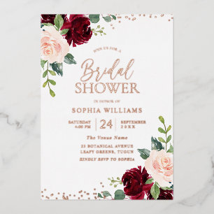 Invitation En Aluminium Fête de mariage à l'encre rose et or rose métallis