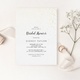 Invitation En Aluminium Fête de mariage avec confettis dorés