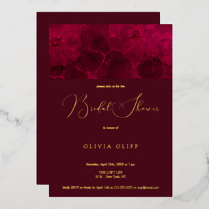 Invitation En Aluminium Fête de mariage Burgundy Passion
