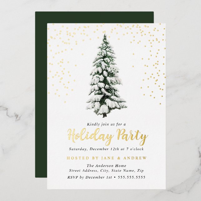 Invitation En Aluminium Fête de Noël (Recto/Verso)