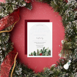 Invitation En Aluminium Fête de Noël au bureau Silver Arch