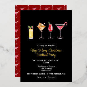 Invitation En Aluminium Fête de Noël Cocktail Party Noël