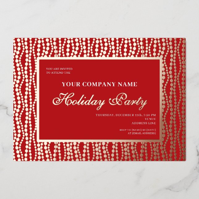 Invitation En Aluminium Fête de Noël de l'entreprise (Recto)