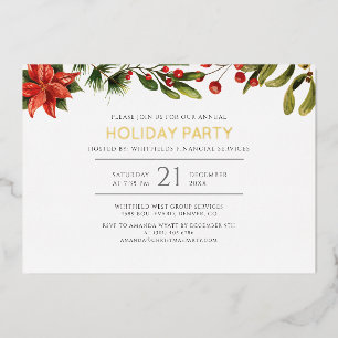 Invitation En Aluminium Fête de Noël d'entreprise festive Or