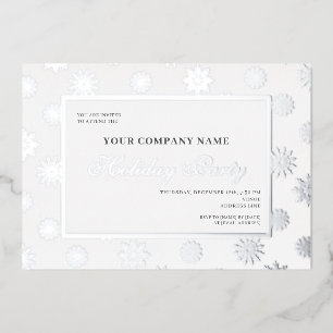 Invitation En Aluminium Fête de Noël d'entreprise Snowflake en entreprise