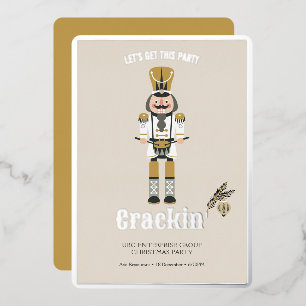 Invitation En Aluminium Fête de Noël Elegant Nutcracker