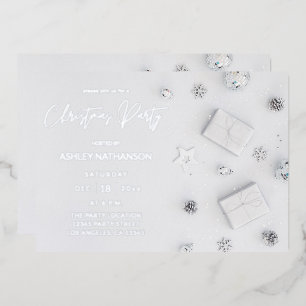 Invitation En Aluminium Fête de Noël en pin blanc