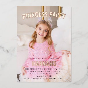 Invitation En Aluminium Fête de princesse photo moderne