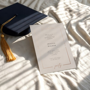 Invitation En Aluminium Fête de remise de diplômes avec écriture élégante