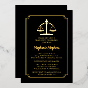 Invitation En Aluminium Fête de remise de diplômes d'avocat élégante en no