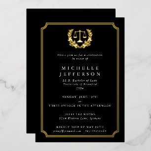 Invitation En Aluminium Fête de remise des diplômes de l'école de droit no