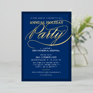 Invitation En Aluminium FÊTE DE VACANCES élégant événement script fantaisi